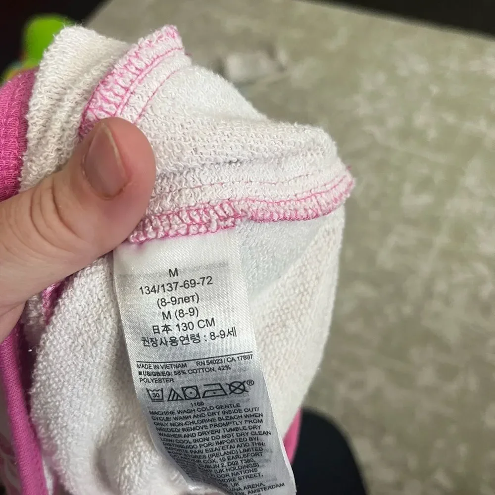 GAP White Shorts with Pink Leaf Print and Pink Trim